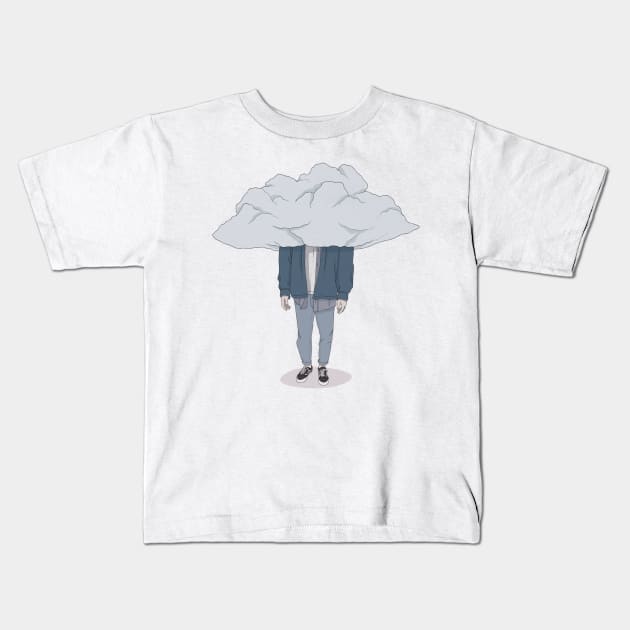 Feeling Cloudy Kids T-Shirt by maniacodamore